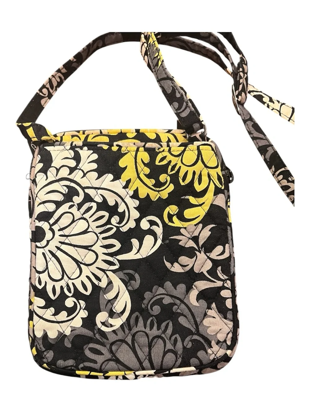 Vera Bradley Mini Hipster Floral Crossbody Bag in Black in “Baroque” pattern.